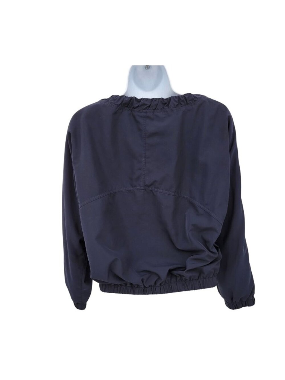Athleta Chill Bomber Jacket 202074-04 Womens M Navy Captain Lined Zip Drawstring - Picture 5 of 16
